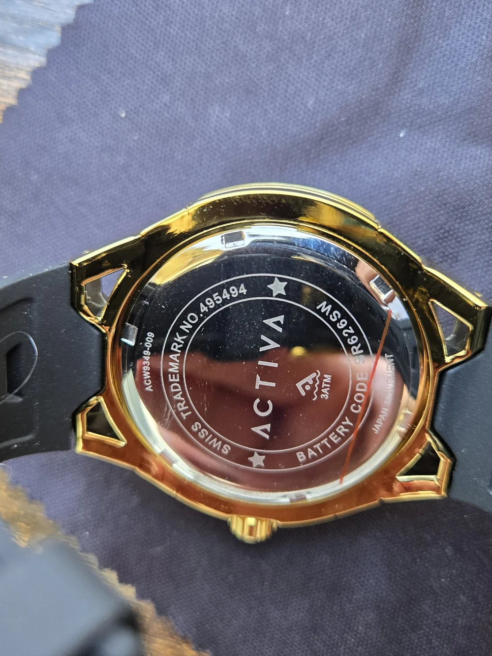 Activa Men’s Gold Case Black Strap Chronograph Watch